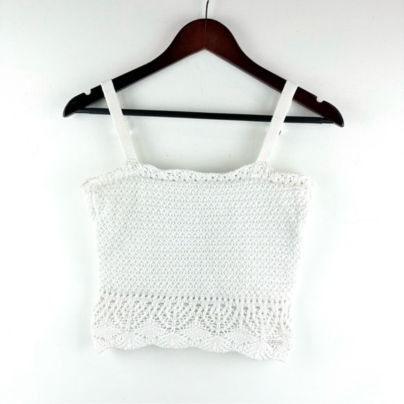 Hollister Tops - Hollister White Crochet Tank Cami